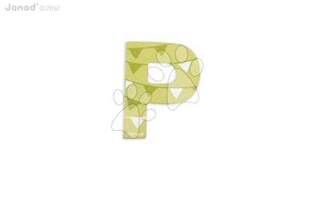 Kojenecké potřeby - Dřevěné písmeno P ABCDeco Janod lepící 8 cm zelené/hnědé od 3 let_1