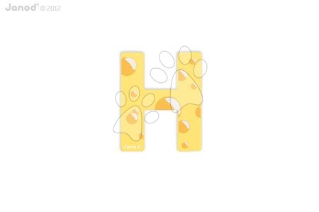 Kojenecké potřeby Janod - Dřevěné písmeno H ABCDeco Janod lepící 9 cm žluté/hnědé od 3 let_1