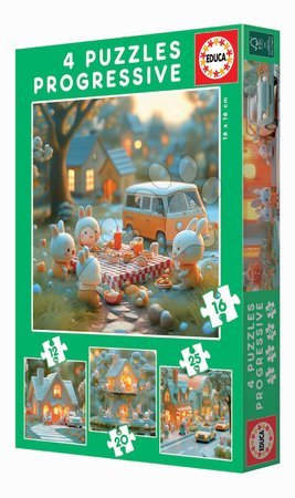 Progressive Kinderpuzzle - Puzzle Zajačikovia Bunny City Progressive Educa - 2