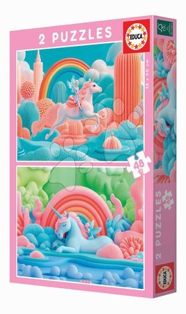Kinderpuzzle bis 100 Teilen - Puzzle Magic Einhörner Educa - 2