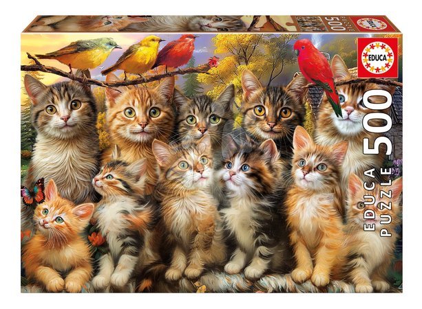 500‑Teile‑Puzzles - Puzzle Kätzchen und Vögel Educa