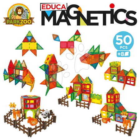 Stavebnice Magnetics - Magnetični set Zoo Magnetics Park Zoo Educa - 2