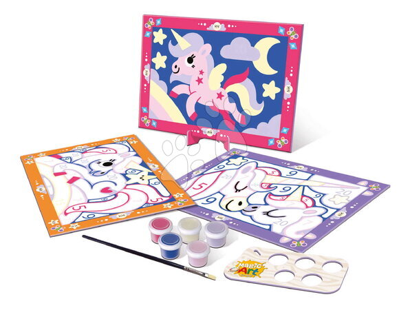 Risanje in barvanje - Slikanje po številkah: Samorogi - Magic Art Number Unicorns Educa_1