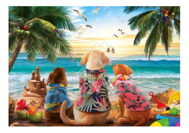 Puzzle 1000-dijelne - Puzzle Dogs on the Beach Educa_1