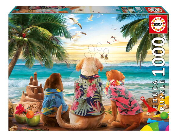 Puzzle 1000-dijelne - Puzzle Dogs on the Beach Educa