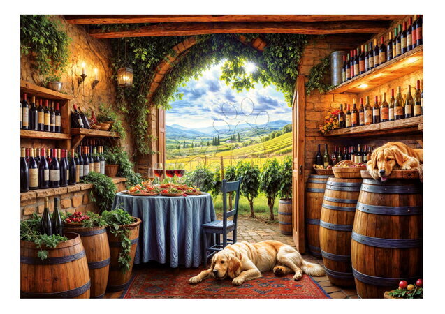 Puzzle 1000-dijelne - Puzzle Canes Et Vinum Educa_1