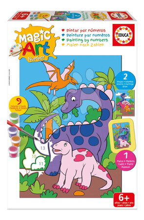 Risanje in barvanje - Slikanje po številkah Svet dinozavrov Magic Art Educa