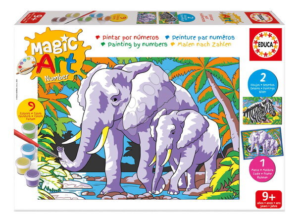 Risanje in barvanje - Slikanje po številkah Divje živali Magic Art Wild Animals Educa