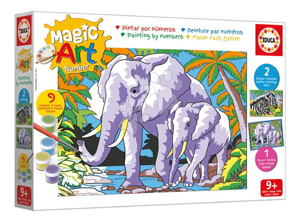 Kreslení a malování - Malování podle čísel Divoká zvířata Magic Art Number Wild Animals Educa - 2