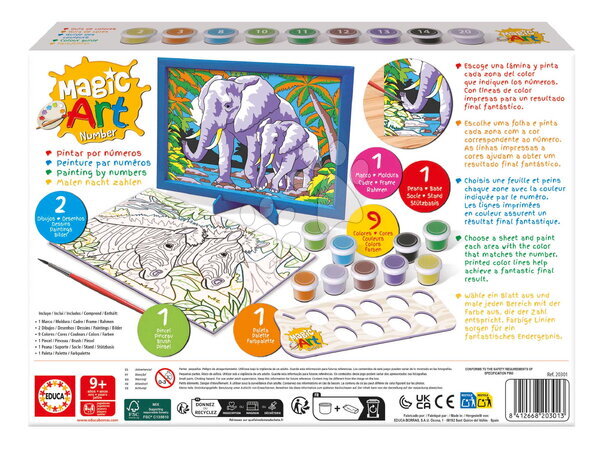 Kreslení a malování - Malování podle čísel Divoká zvířata Magic Art Number Wild Animals Educa - 3