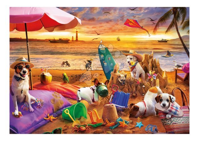 1000‑Teile‑Puzzles - Puzzle Hunde Spielen am Strand Educa_1