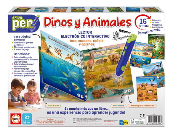 Gesellschaftsspiele in Fremdsprachen - Ein Lernspiel mit interaktivem Stift: Dinosaurier und Tiere Pen Educa - 3