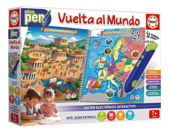 Cudzojazyčné spoločenské hry - Náučná hra s interaktívnym perom Okolo sveta Around the World Pen Educa - 2
