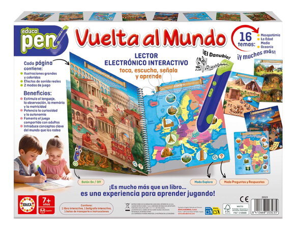 Cudzojazyčné spoločenské hry - Náučná hra s interaktívnym perom Okolo sveta Around the World Pen Educa - 3