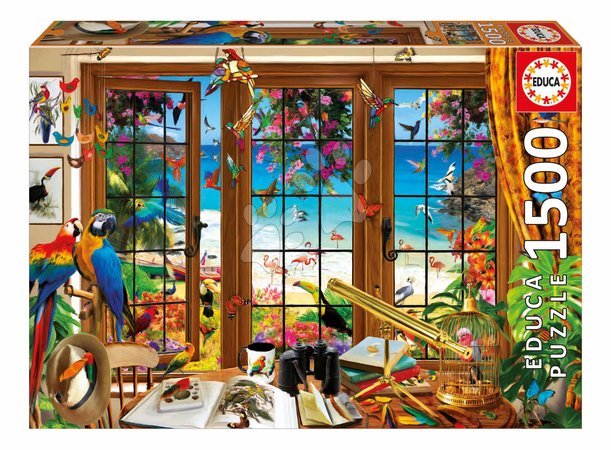 Puzzle | Seite 3 - Puzzle Vogelbeobachter Fenster Educa