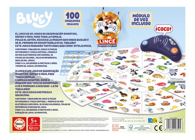 Cudzojazyčné spoločenské hry - Spoločenská hra Rýchly ako rys Lynx with Bluey Voice Educa - 3