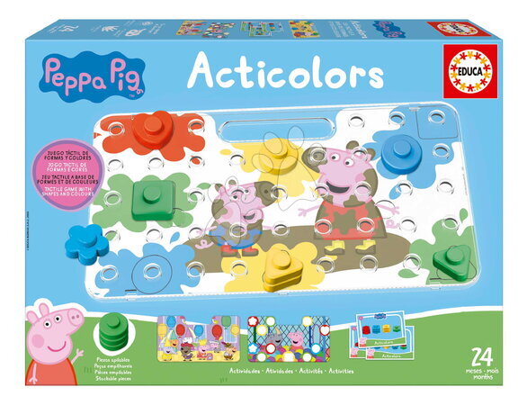 Puzzle pentru copii  - Învățăm formele și culorile Pig Acticolors Baby Games Educa