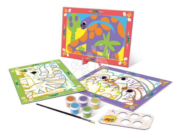 Risanje in barvanje - Slikanje po številkah: Dinozavri-  Magic Art Number Dinosaurs Educa_1