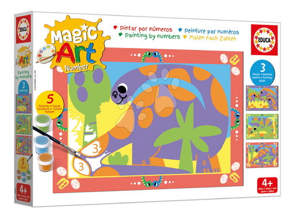 Kreslení a malování - Malování podle čísel Dinosauři Magic Art Number Dinosaurs Educa - 2