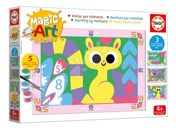 Kreslení a malování - Malování podle čísel Zvířátka Magic Art Number Animals Forest Educa - 2