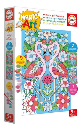 Kreslení a malování - Malování podle čísel Plameňák Magic Art Number Flamingos Educa - 2