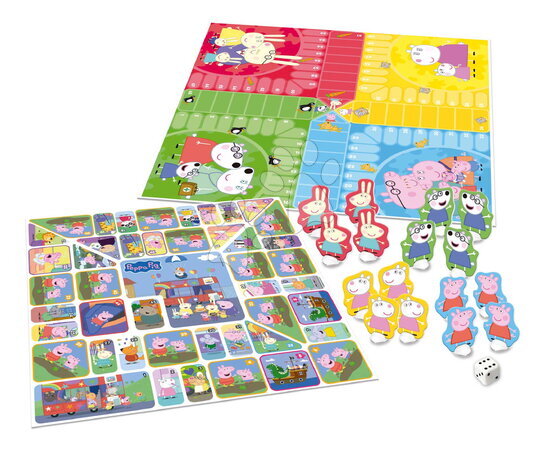 Jocuri de societate în limbi străine - Joc de societate Peppa Pig Parchesi & Goose Educa