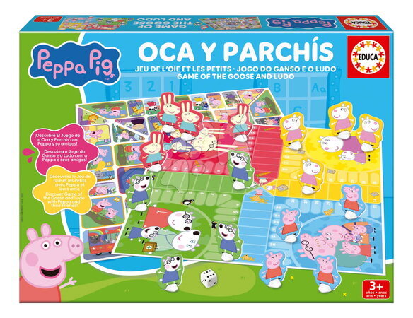 Jocuri de societate în limbi străine - Joc de societate Peppa Pig Parchesi & Goose Educa_1