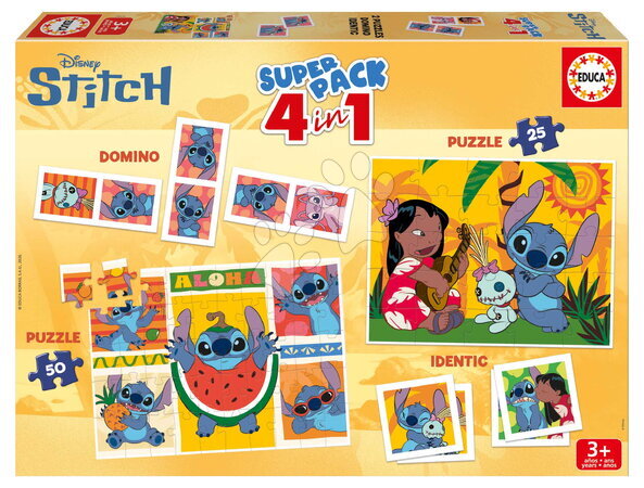 Ontwikkelingsgerichte kinderpuzzel - Superpack 4v1 Stitch Educa