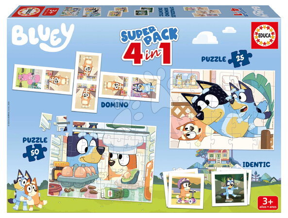 Ontwikkelingsgerichte kinderpuzzel - Superpack 4v1 Bluey Educa