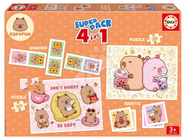 Ontwikkelingsgerichte kinderpuzzel - Superpack 4v1 Capyfun Educa