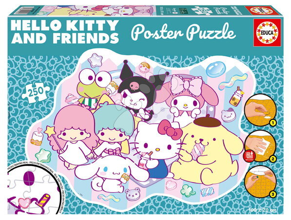 Detské puzzle od 100-300 dielov - Puzzle plagát Hello Kitty & Friends Poster Educa