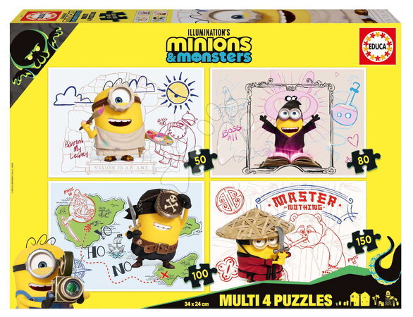 Ontwikkelingsgerichte kinderpuzzel - Puzzel Multi 4 Minions Educa