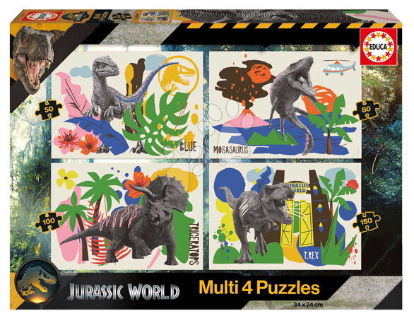 Ontwikkelingsgerichte kinderpuzzel - Puzzel Multi 4 Jurassic World Educa