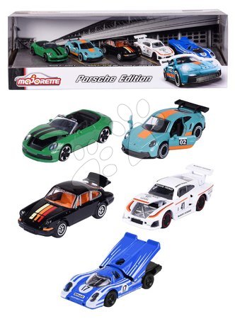 Hračky pre deti od 3 do 6 rokov - Autíčka Porsche Motorsport 5 Pieces Giftpack Majorette