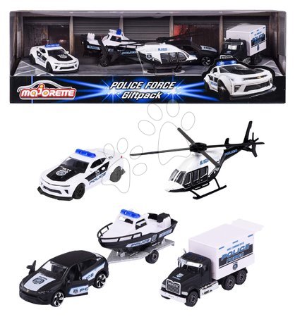 Mașinuțe - Mașină de poliție Police Force 4 Pieces Giftpack Majorette