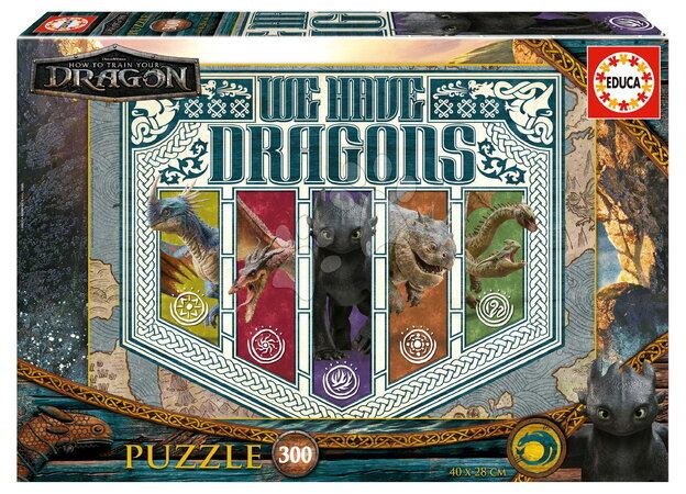 Detské puzzle od 100-300 dielov - Puzzle How to train your dragon Educa