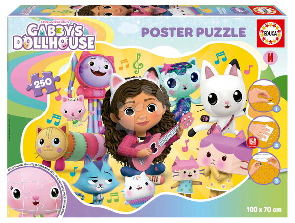 Detské puzzle od 100-300 dielov - Puzzle plagát Gabby´s Dollhouse Poster Puzzle Educa