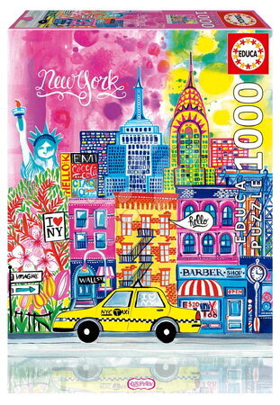 1000-delige puzzel - Puzzel New York By Car Pintos Educa