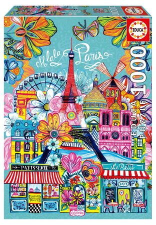 1000-delige puzzel - Puzzle Paris By Car Pintos Educa