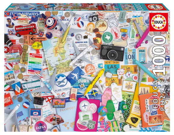 1000-delige puzzel - Puzzle Travel Collage Educa