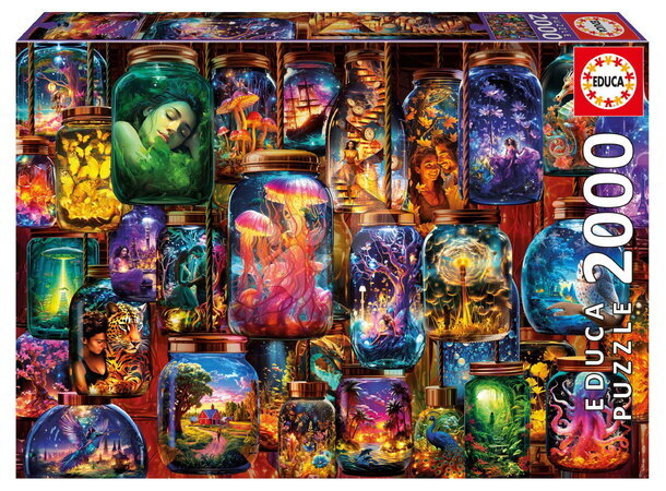 Puzzle 2000 dielne - Puzzle Dreams in Jars Educa