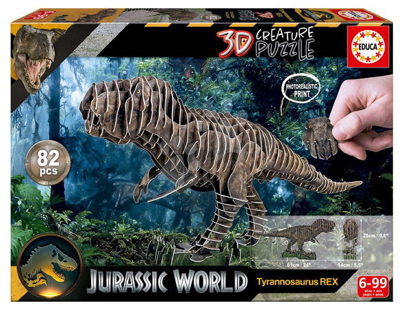 Puzzle és társasjátékok - Puzzle dinoszaurusz T-Rex 3D Creature Puzzle Educa