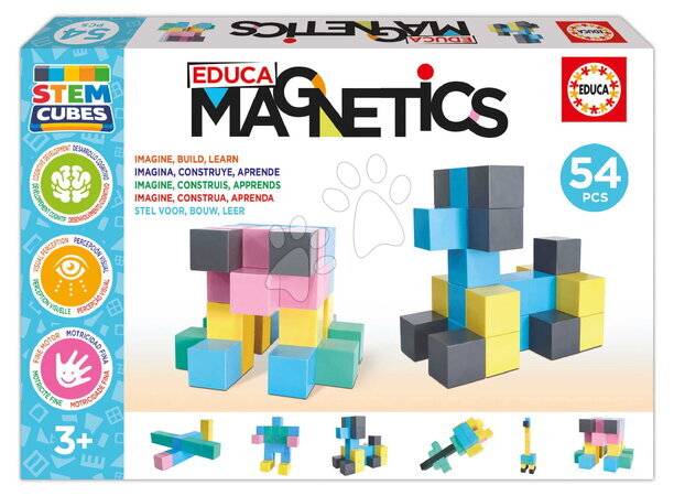 Stavebnice Magnetics - Stavebnica magnetická Kocky Magnetics Stem Cubes Educa