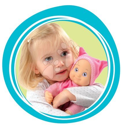 Punčke in dojenčki za deklice - Dojenček z zvokom MiniKiss Smoby v kapici 27 cm 2 x moder/rožnat od 12 mes_1