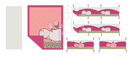 Pościel dla dzieci - Zestaw do łóżeczka Joy Hippo Pink toT's-smarTrike - 2