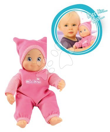 Igrače dojenčki od 9. meseca - Dojenček za najmlajše Minikiss Smoby z zvokom v kapici 27 cm rožnata od 12 mes_1