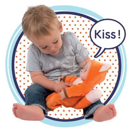 Igrače dojenčki od 9. meseca - Dojenček v kostumu Lisička Animal Doll MiniKiss Smoby 27 cm z zvokom od 12 mes_1