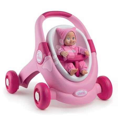 Dětská chodítka - Chodítko a kočárek s autosedačkou MiniKiss 3v1 Smoby - 4