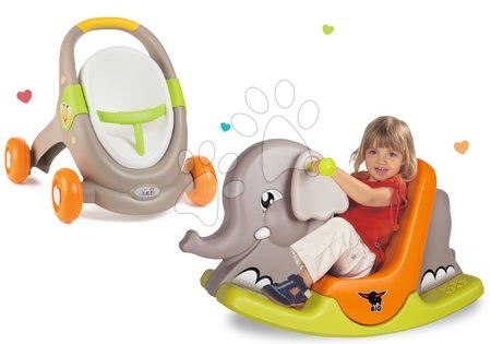 Minikiss - Komplet sprehajalček in voziček z avtosedežem živalce MiniKiss 3v1 Smoby z zavoro