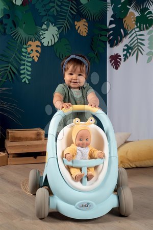 Bébijátékok - Járássegítő és babakocsi játékbabának Croc Baby Walker Minikiss 3in1 Smoby_1